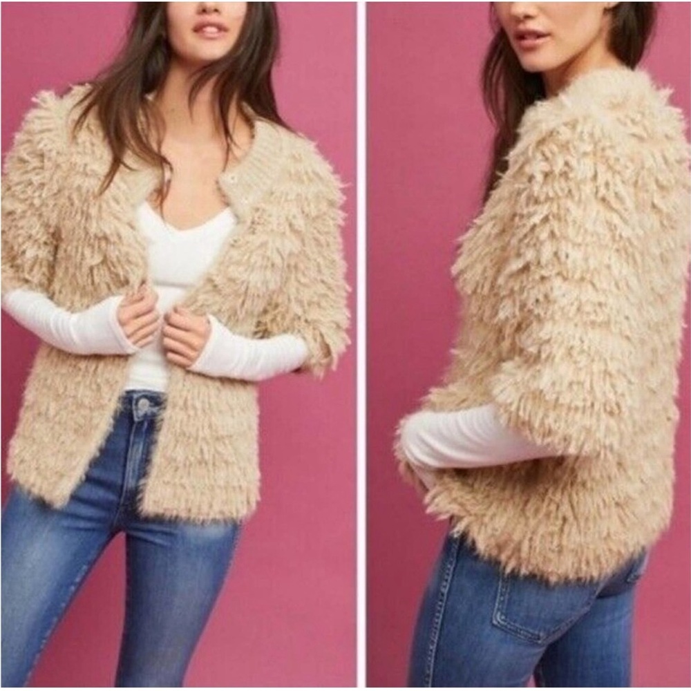 Anthropologie Knitted and Knotted Talah Shag Cardigan Sweater NWT Size XS - Picture 2 of 13